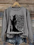 Women Halloween Crew Neck Long Sleeve Casual Holiday Spring/Fall Sweatshirt