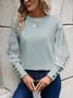 Women Floral Crew Neck Long Sleeve Vintage Commuting Spring/Fall Sweatshirt