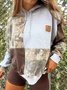 Women Geometric Hoodie Long Sleeve Vintage Commuting Spring/Fall Sweatshirt
