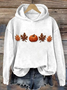 Women's Halloween Pumpkin Maple Leaf Print Casual Long Sleeve Hooded Sweatshirt
