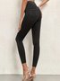 Women Plain Casual Split Joint Leggings Daily All Season Slim Fit Pants