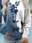 Women Floral Crew Neck Long Sleeve Casual Daily Spring/Fall Sweatshirt