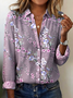 Women's Floral Pattern Shirt Retro Elegant Spring And Autumn Style Daily Casual Top