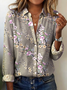 Women's Floral Pattern Shirt Retro Elegant Spring And Autumn Style Daily Casual Top