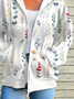 Women Floral Hoodie Zip Up Hoodie Long Sleeve Casual Printing Spring/Fall Daily Jacket Outerwear