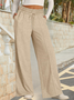 Women Plain Casual Split Joint Pant Daily Spring/Fall Wide Leg Pants