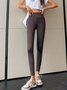 Women Plain Casual Split Joint Leggings Daily All Season Slim Fit Pants