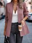 Women Geometric Shawl Collar Tweed Jacket Long Sleeve Casual Split Joint Spring/Fall Daily Jacket Outerwear