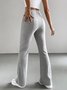 Women Plain Casual Split Joint Pant Daily Spring/Fall Flare Pants
