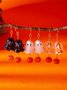 Alloy Electroplating Halloween Jewelry Cartoon Bat Ghost Pumpkin Earrings Halloween Kitten Skull Spider Witch Earrings
