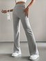 Women Plain Casual Split Joint Pant Daily Spring/Fall Flare Pants