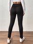 Women Plain Cotton Casual Leggings Daily Winter Ankle Banded Pants