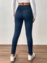 Women Plain Cotton Casual Leggings Daily Winter Ankle Banded Pants
