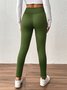 Women Plain Cotton Casual Leggings Daily Winter Ankle Banded Pants