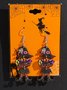 Halloween Themed Wooden Earrings Funny Cartoon Ghost Pumpkin Skull Kitten Long Pendant Party Decoration Earrings