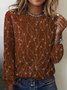 Women Striped Crew Neck Jersey Long Sleeve Vintage Daily Spring/Fall T-shirt