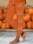 Women Halloween (pumpkin) Casual Leggings Daily All Season Slim Fit Pants