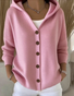 Women Floral Hoodie Cotton Long Sleeve Casual Daily Spring/Fall Cardigan