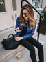 Women Plain PU Stand Collar Bomber Jacket Long Sleeve Vintage Split Joint Spring/Fall Party Jacket Outerwear
