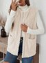 Women Plain Zip Up Hoodie Sleeveless Casual Split Joint Autumn Daily Vest Outerwear