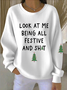 Women Text Letters Crew Neck Cotton Long Sleeve Casual Daily Spring/Fall Sweatshirt