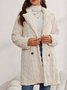 Women Plain Long Sleeve Casual Winter Daily Teddy Jacket Outerwear