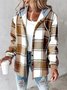 Women Striped Stand Collar Bomber Jacket Long Sleeve Vintage Printing Spring/Fall Daily Jacket Outerwear