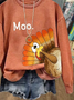 Women Turkey Crew Neck Long Sleeve Casual Daily Spring/Fall Sweatshirt