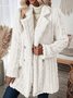 Women Plain Long Sleeve Casual Winter Daily Teddy Jacket Outerwear