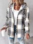 Women Striped Stand Collar Bomber Jacket Long Sleeve Vintage Printing Spring/Fall Daily Jacket Outerwear