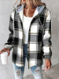 Women Striped Stand Collar Bomber Jacket Long Sleeve Vintage Printing Spring/Fall Daily Jacket Outerwear