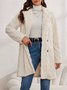 Women Plain Long Sleeve Casual Winter Daily Teddy Jacket Outerwear