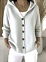 Women Floral Hoodie Cotton Long Sleeve Casual Daily Spring/Fall Cardigan