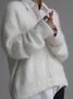 Women Plain V Neck Long Sleeve Vintage Split Joint Spring/Fall Daily Kimono Outerwear