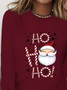 Women Santa Claus Crew Neck Jersey Long Sleeve Casual Daily Spring/Fall T-shirt