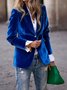 Women Plain Lapel Collar Long Sleeve Vintage Split Joint Spring/Fall Daily Blazer Outerwear