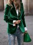 Women Plain Lapel Collar Long Sleeve Vintage Split Joint Spring/Fall Daily Blazer Outerwear