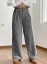 Women Plain Casual Split Joint Pant Daily Spring/Fall Wide Leg Pants
