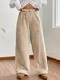 Women Plain Casual Split Joint Pant Daily Spring/Fall Wide Leg Pants