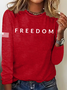 Women Text Letters Crew Neck Jersey Long Sleeve Casual Daily Spring/Fall T-shirt