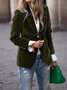 Women Plain Lapel Collar Long Sleeve Vintage Split Joint Spring/Fall Daily Blazer Outerwear