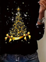 Women Christmas Crew Neck Jersey Long Sleeve Casual Daily Spring/Fall T-shirt