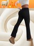 Women Plain Casual Split Joint Pant Daily Spring/Fall Flare Pants