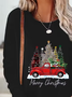 Women Christmas Crew Neck Jersey Long Sleeve Casual Daily Spring/Fall T-shirt