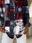 Women Christmas Snowman Shirt Collar Long Sleeve Casual Daily Spring/Fall Shirt