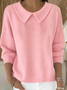 Women Plain Shawl Collar Long Sleeve Casual Holiday Spring/Fall Sweater