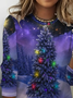 Women Christmas Crew Neck Jersey Long Sleeve Casual Daily Spring/Fall T-shirt