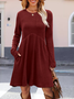 Women Plain Crew Neck Split Joint Tank Casual Spring/Fall Daily Mini A-Line Dress