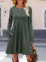 Women Plain Crew Neck Split Joint Tank Casual Spring/Fall Daily Mini A-Line Dress
