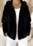 Women Plain Cotton Hoodie Zip Up Hoodie Long Sleeve Casual Winter Daily Teddy Jacket Outerwear